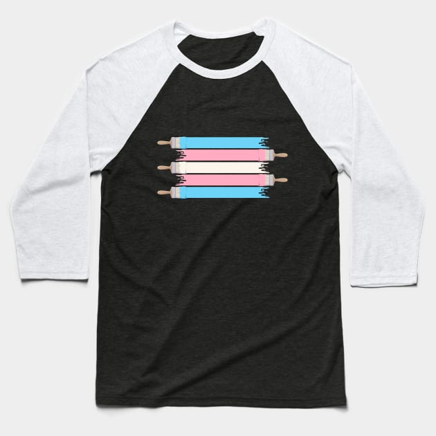 Paint Pride - Trans Flag Baseball T-Shirt by Abbilaura